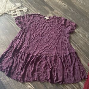 urban outfitters truly madly deeply purple peplum tee size L